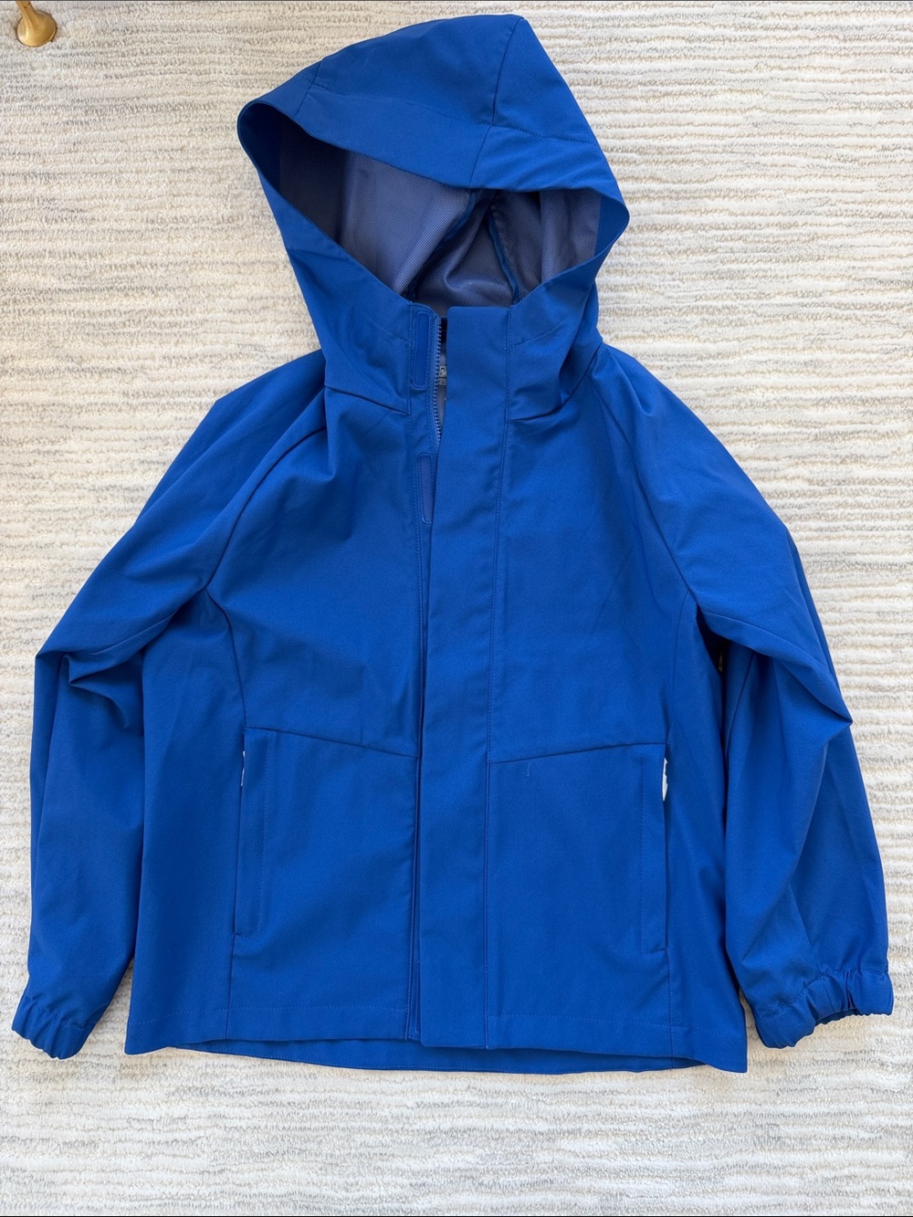 Uniqlo Kids Royal Blue Hooded Rain Jacket size 7-8
